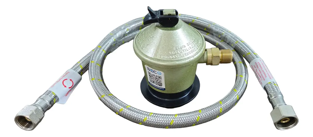 Kit regulador de gas + flexible 1/2" x 3/8" H.Izq. 1MT - HOFFENS