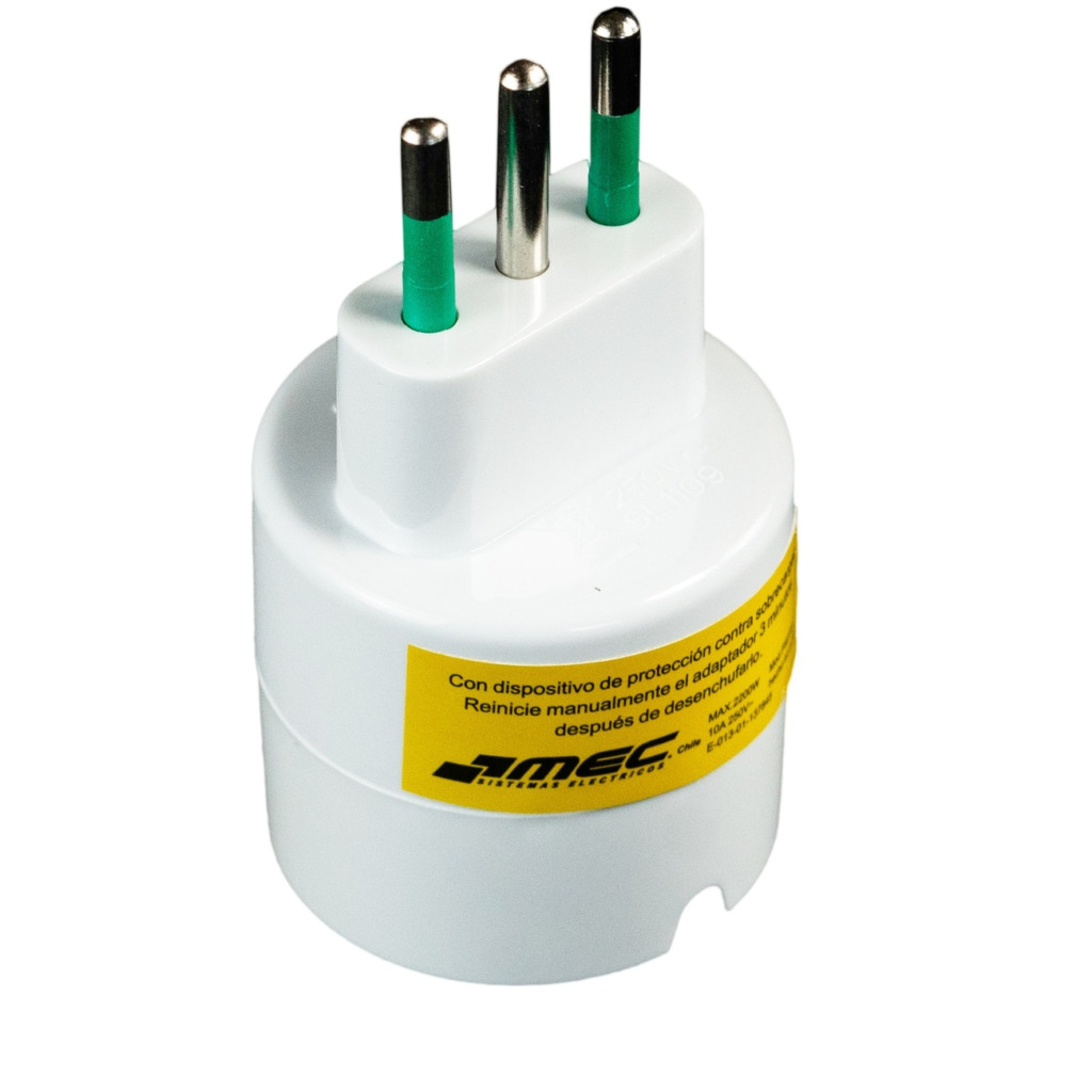 Adaptador schuko 10A blanco con proteccion - MEC