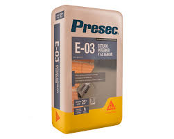 Mortero estuco exterior HIDROFUGO sin piedras 25KG PRESEC