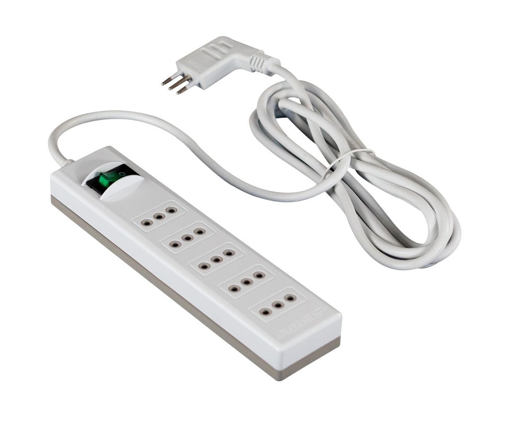Alargador 5 p. c/proteccion de 5MTS blanco/gris - MEC
