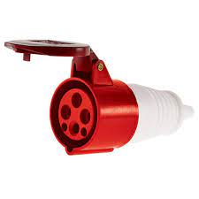 Toma industrial trifasico hembra volante 3p T 32A 415v IP 44