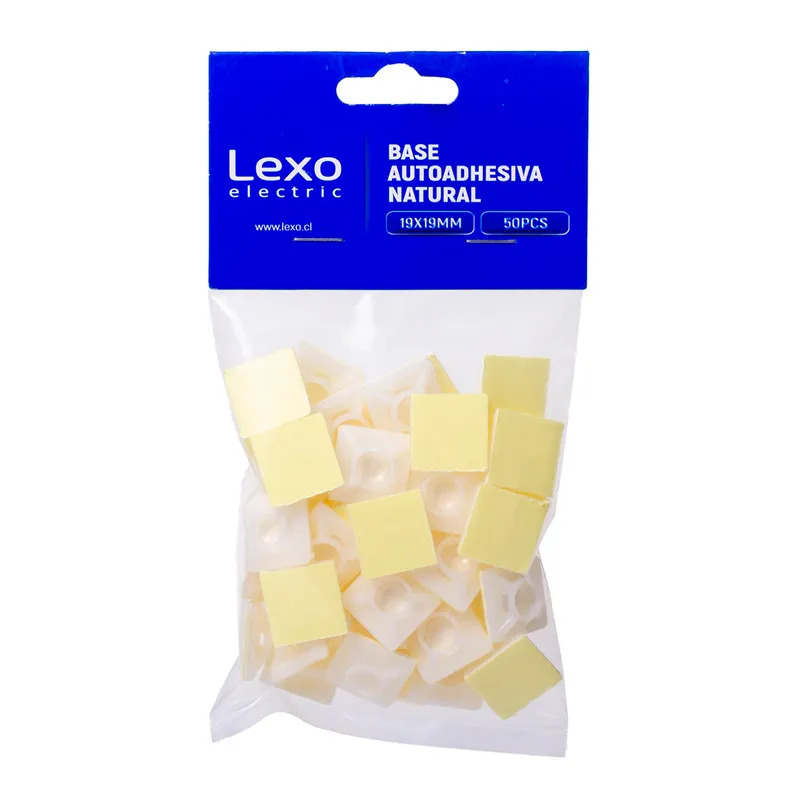BASE AUTOADHESIVA NATURAL 28X28MM BOLSA 10 U. LEXO