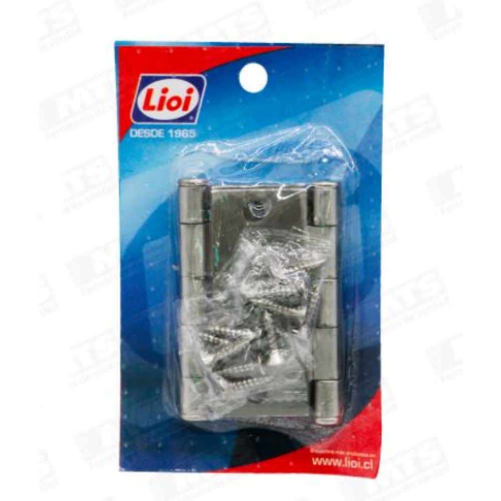 bisagra L88 3" x 3" acero niquel satin c/tornillo blister LIOI