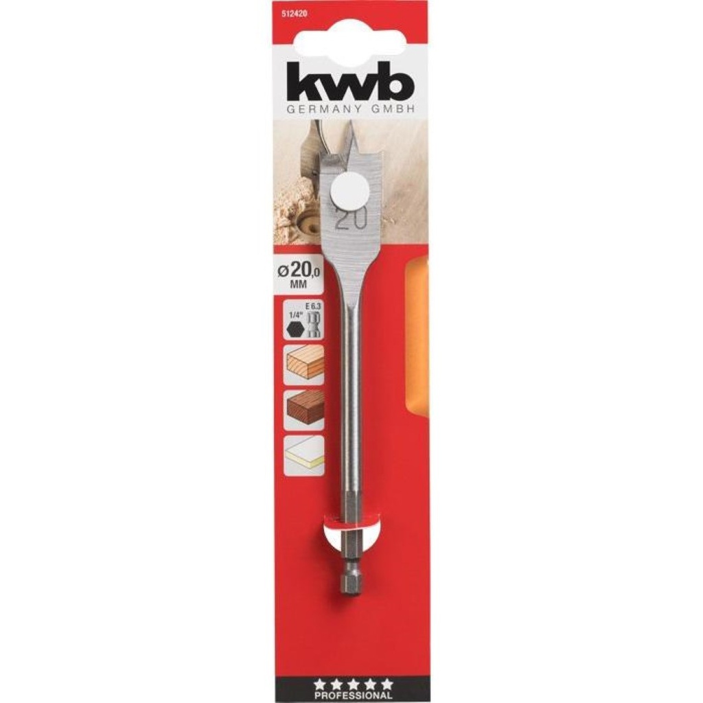 broca paleta para madera 22mm HSS EXPERT Kwb