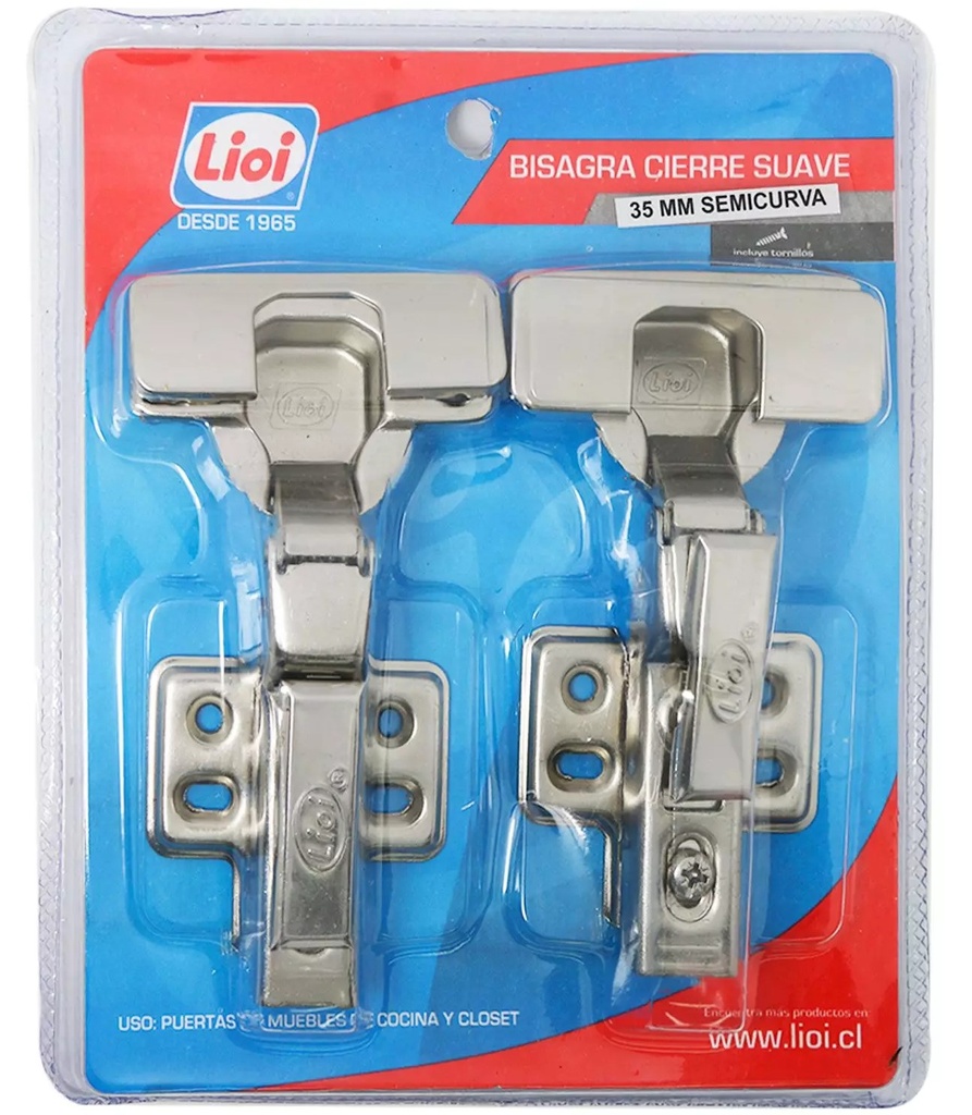 Bisagra reten 35mm CURVA cierre suave - LIOI