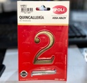 numero 2 7cm bronceado POLI