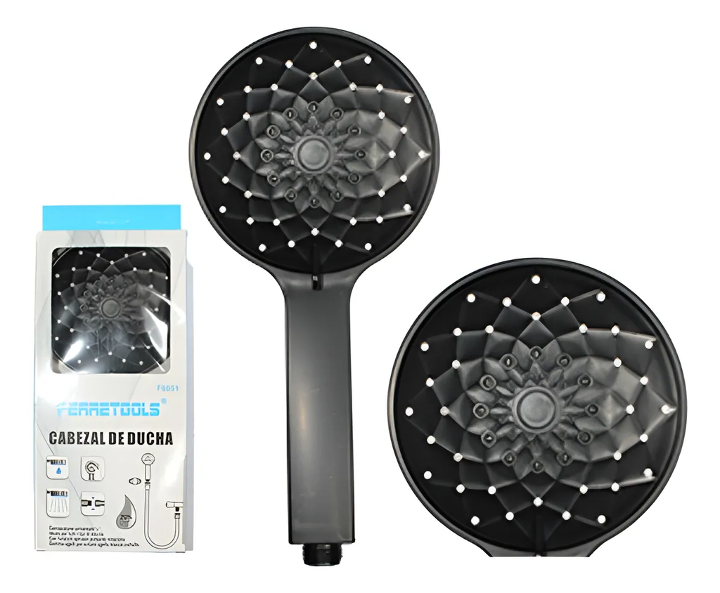 Cabeza de ducha grande NEGRO - FERRETOOLS