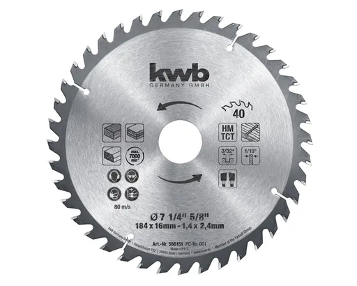 Disco sierra circular 7 1/4" 40D CLASSIC - KWB