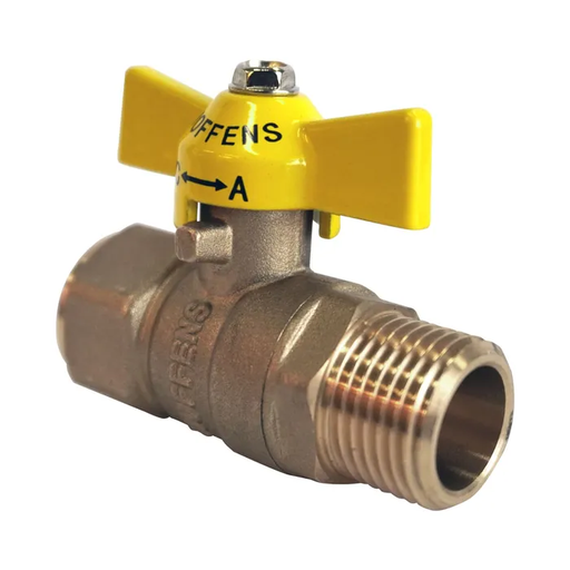 Llave de gas HI-HE 1/2" manilla mariposa - HOFFENS