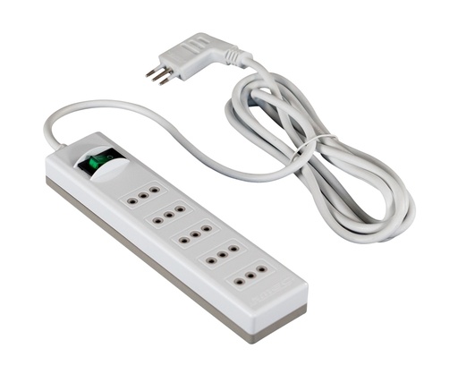 Alargador 5 p. c/proteccion de 5MTS blanco/gris - MEC