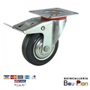 [RUGO1812] Rueda goma C/BASE giratoria 3" llanta metalica C/FRENO LIOI U