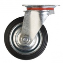 Rueda goma C/BASE giratoria 5" llanta metalica LIOI U