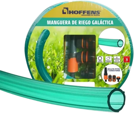 Set manguera + Accesorios galactica verde 1/2"  HOFFENS10mts