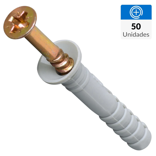 [TAPL6506] Tarugo plus clavo tornillo 6x40mm UNIDAD - LIOI