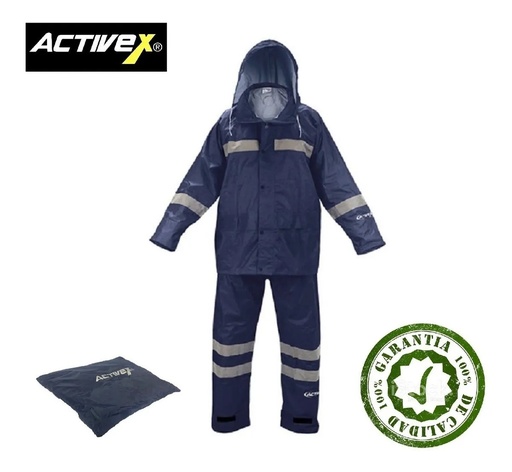 Traje Impermeable azul T/L Chaqueta/Pantalón Reflec.