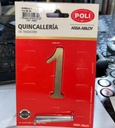 [NU7C6367] numero 1 7cm bronceado POLI