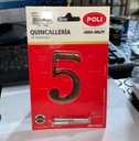 [NU7C6372] numero 5 7cm bronceado POLI