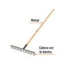 [RA166288] rastrillo 16DTS mano 60" TRUPER